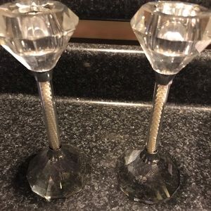 2 Oleg Cassini crystal candleholders